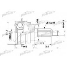 PCV1365 PATRON Шарнирный комплект, приводной вал