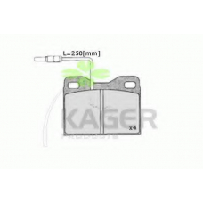 35-0399 KAGER Комплект тормозных колодок, дисковый тормоз