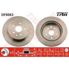 DF6063 TRW Тормозной диск
