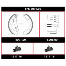 SPK 3091.00 WOKING Комплект тормозов, барабанный тормозной механизм