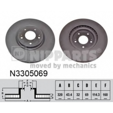 N3305069 NIPPARTS Тормозной диск