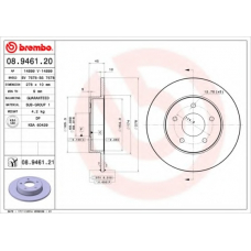 08.9461.20 BREMBO Тормозной диск