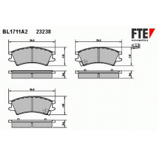 BL1711A2 FTE Комплект тормозных колодок, дисковый тормоз