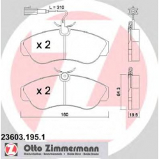 23603.195.1 ZIMMERMANN Комплект тормозных колодок, дисковый тормоз