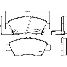 8DB 355 016-461 HELLA Комплект тормозных колодок, дисковый тормоз