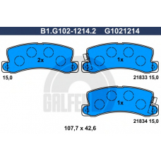 B1.G102-1214.2 GALFER Комплект тормозных колодок, дисковый тормоз
