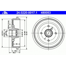 24.0220-0017.1 ATE Тормозной барабан