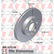 600.3212.00 ZIMMERMANN Тормозной диск