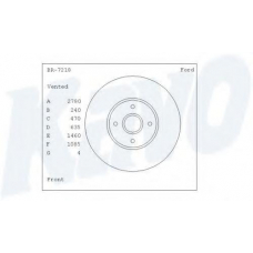 BR-7218 KAVO PARTS Тормозной диск