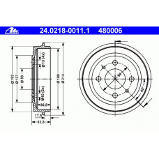 24.0218-0011.1 ATE Тормозной барабан