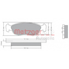 1170578 METZGER Комплект тормозных колодок, дисковый тормоз