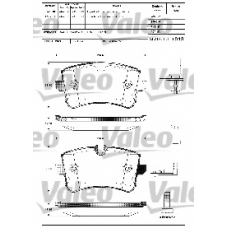 601325 VALEO Комплект тормозных колодок, дисковый тормоз