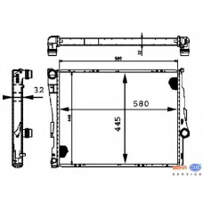 8MK 376 716-241 HELLA Радиатор, охлаждение двигателя