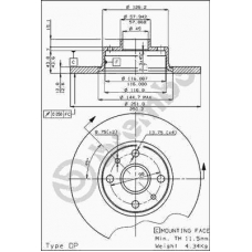 08.2597.10 BREMBO Тормозной диск