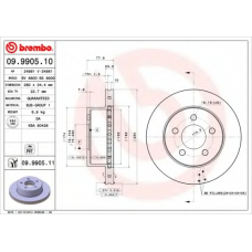 09.9905.11 BREMBO Тормозной диск