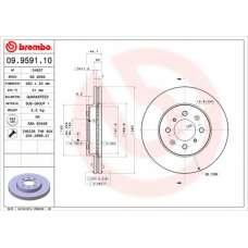 09.9591.10 BREMBO Тормозной диск