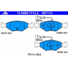 13.0460-7113.2 ATE Комплект тормозных колодок, дисковый тормоз