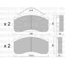 22-0583-0 METELLI Комплект тормозных колодок, дисковый тормоз