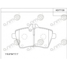 KD77139 ASIMCO Комплект тормозных колодок, дисковый тормоз