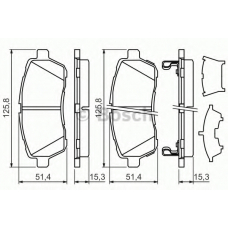 0 986 494 321 BOSCH Комплект тормозных колодок, дисковый тормоз