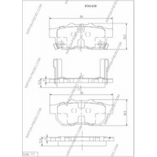 H361A20 NPS Комплект тормозных колодок, дисковый тормоз