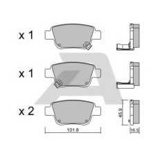 BPTO-2002 AISIN Комплект тормозных колодок, дисковый тормоз