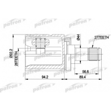 PCV5003 PATRON Шарнирный комплект, приводной вал