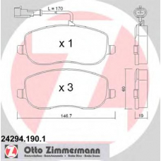 24294.190.1 ZIMMERMANN Комплект тормозных колодок, дисковый тормоз