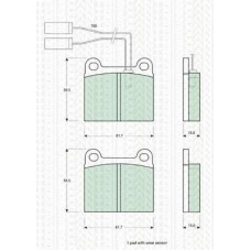 8110 12740 TRIDON Brake pads - front