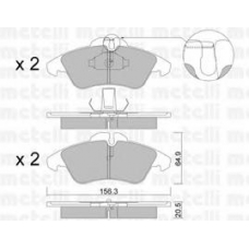 22-0256-0 METELLI Комплект тормозных колодок, дисковый тормоз