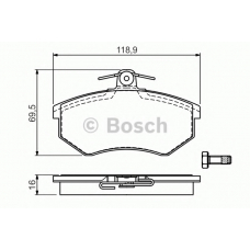 0 986 494 544 BOSCH Комплект тормозных колодок, дисковый тормоз