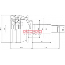 6384 KAMOKA Шарнирный комплект, приводной вал