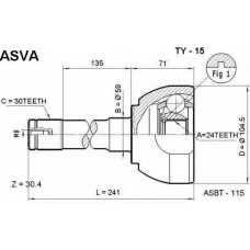 TY-15 ASVA Шарнирный комплект, приводной вал