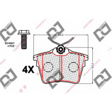 BP2124 DJ PARTS Комплект тормозных колодок, дисковый тормоз