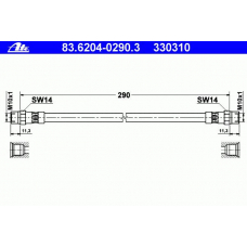 83.6204-0290.3 ATE Тормозной шланг