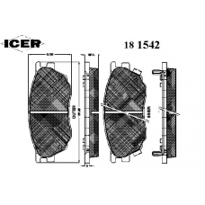 181542 ICER Комплект тормозных колодок, дисковый тормоз