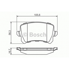 0 986 494 344 BOSCH Комплект тормозных колодок, дисковый тормоз