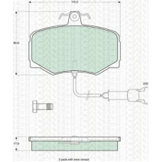 8110 10015 TRIDON Brake pads - front