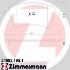 24693.185.1 ZIMMERMANN Комплект тормозных колодок, дисковый тормоз