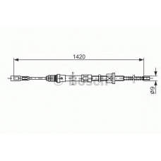 1 987 477 483 BOSCH Трос, стояночная тормозная система