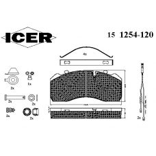 151254-120 ICER Комплект тормозных колодок, дисковый тормоз