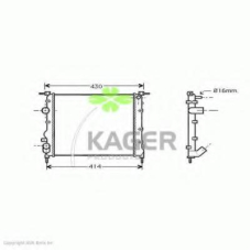 31-0964 KAGER Радиатор, охлаждение двигателя