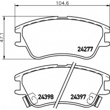 8DB 355 006-671 HELLA Комплект тормозных колодок, дисковый тормоз