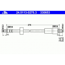 24.5113-0275.3 ATE Тормозной шланг