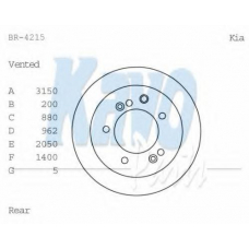 BR-4215 KAVO PARTS Тормозной диск