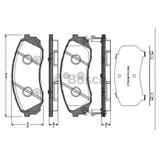 0 986 TB3 043 BOSCH Комплект тормозных колодок, дисковый тормоз