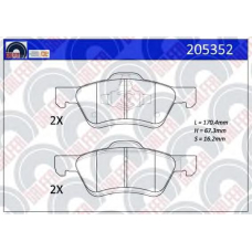 205352 GALFER Комплект тормозных колодок, дисковый тормоз