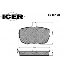 180230 ICER Комплект тормозных колодок, дисковый тормоз