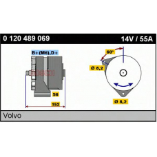 0 120 489 069 BOSCH Генератор  14 v 55 a