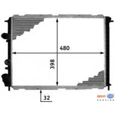 8MK 376 717-781 HELLA Радиатор, охлаждение двигателя